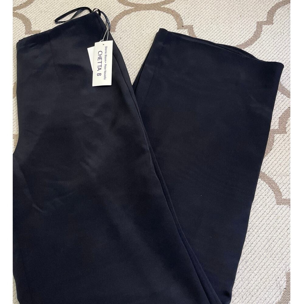 Vintage Sherrie Bloom Peter Noviello Chetta B 100% silk wide leg pants, size 10